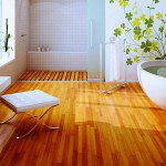 Sophisticated hardwood floors in bathroom - Hard Wood Installations - Floor Solutions NY